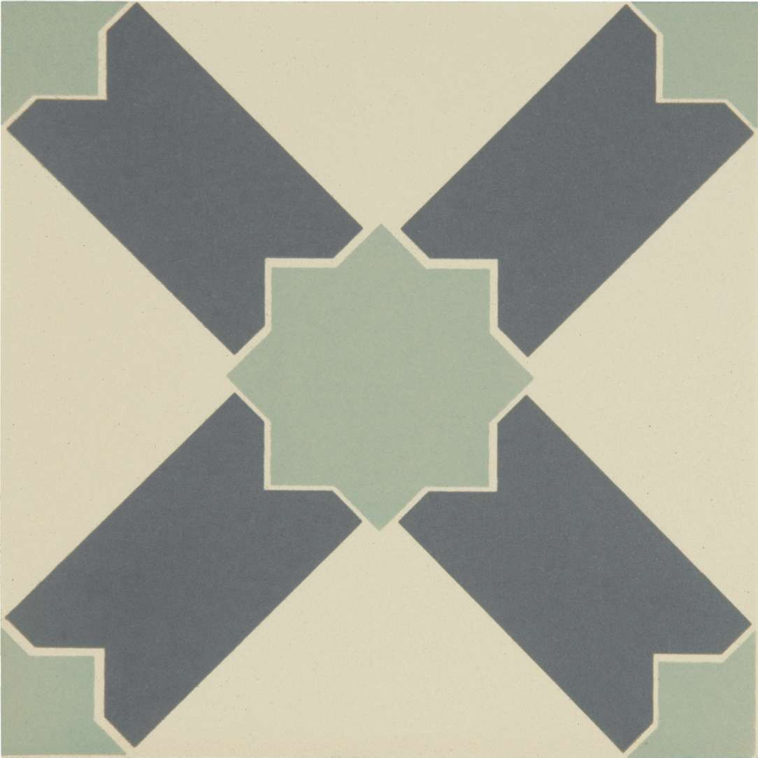 Original Style Odyssey Primo Alhambra Denim and Light Jade on White 15x15cm