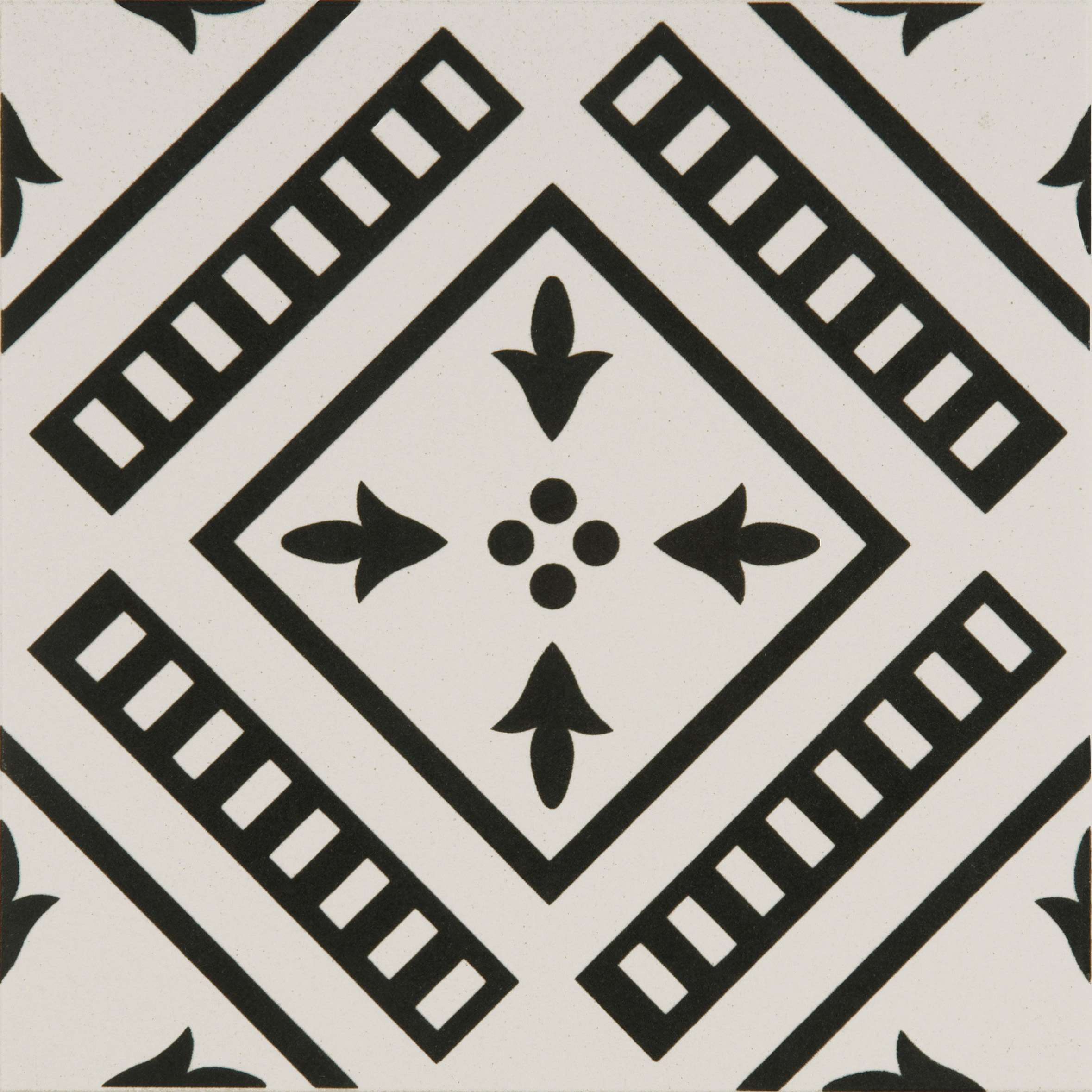 Original Style Odyssey Primo Pompeii Black on Dover White Tile 15x15cm