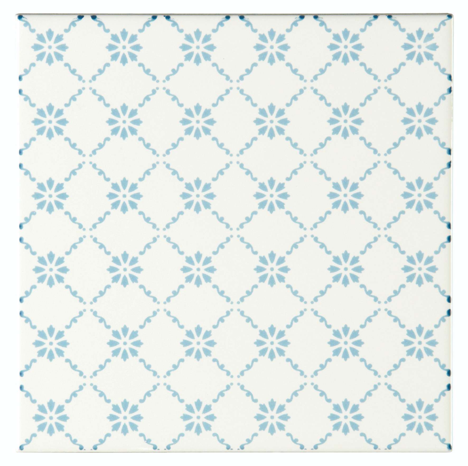 Original Style Odyssey Blue on Brilliant White Tile 15x15cm