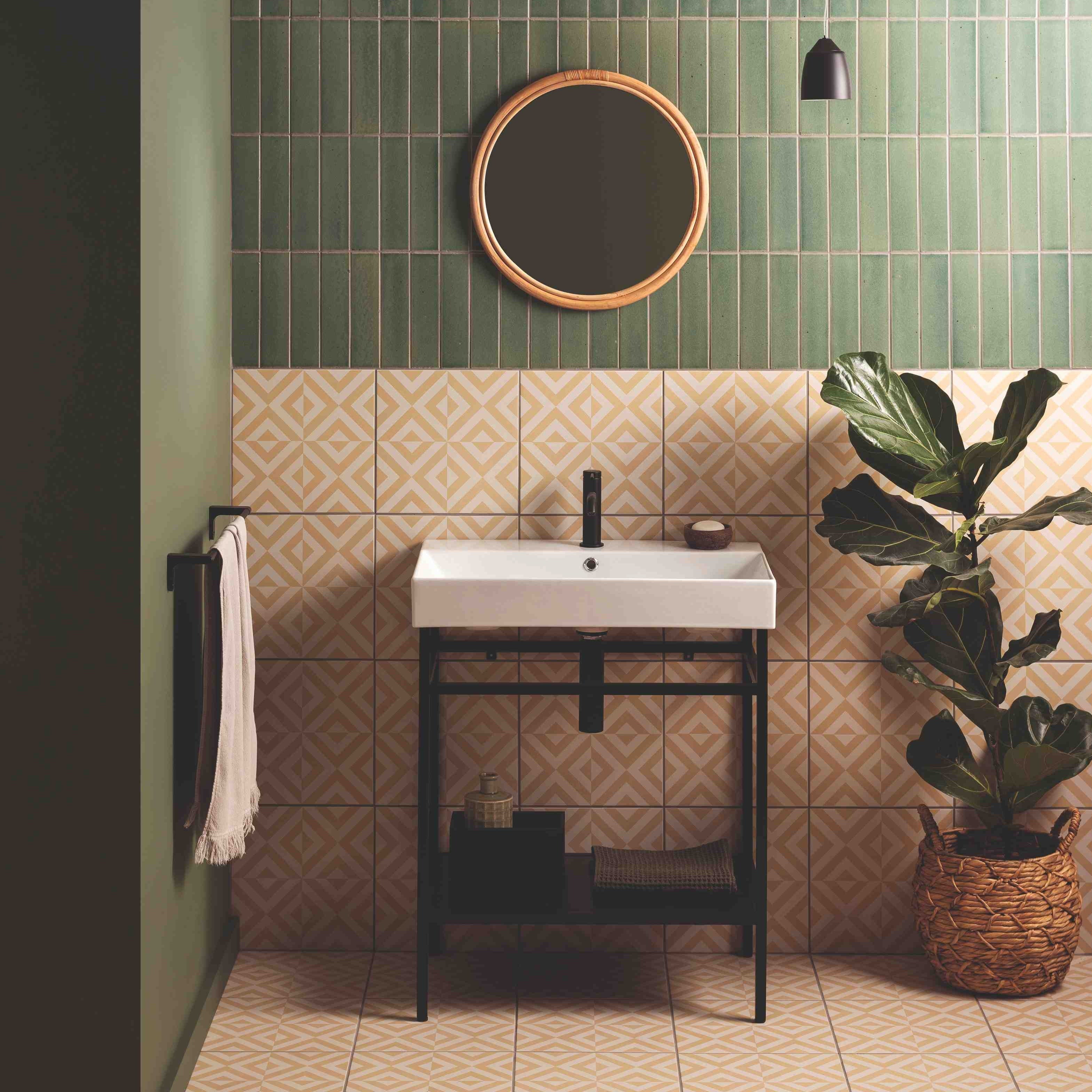 Original Style Odyssey Grande Penshaw Yellow on Chalk Tile 30x30cm