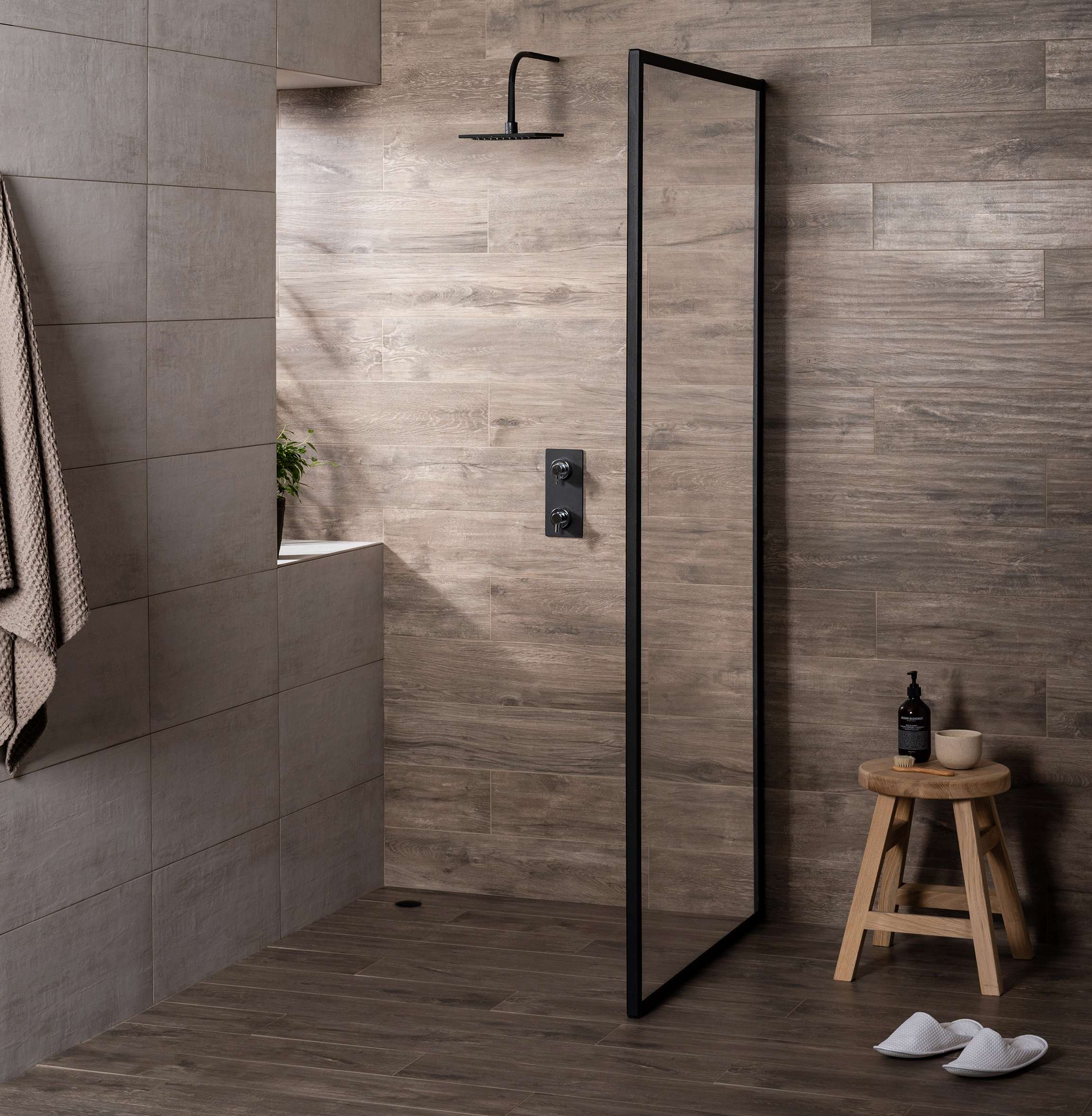 Original Style Lignum Taupe Slip Resistant Wood Effect Porcelain Tile 17x100cm