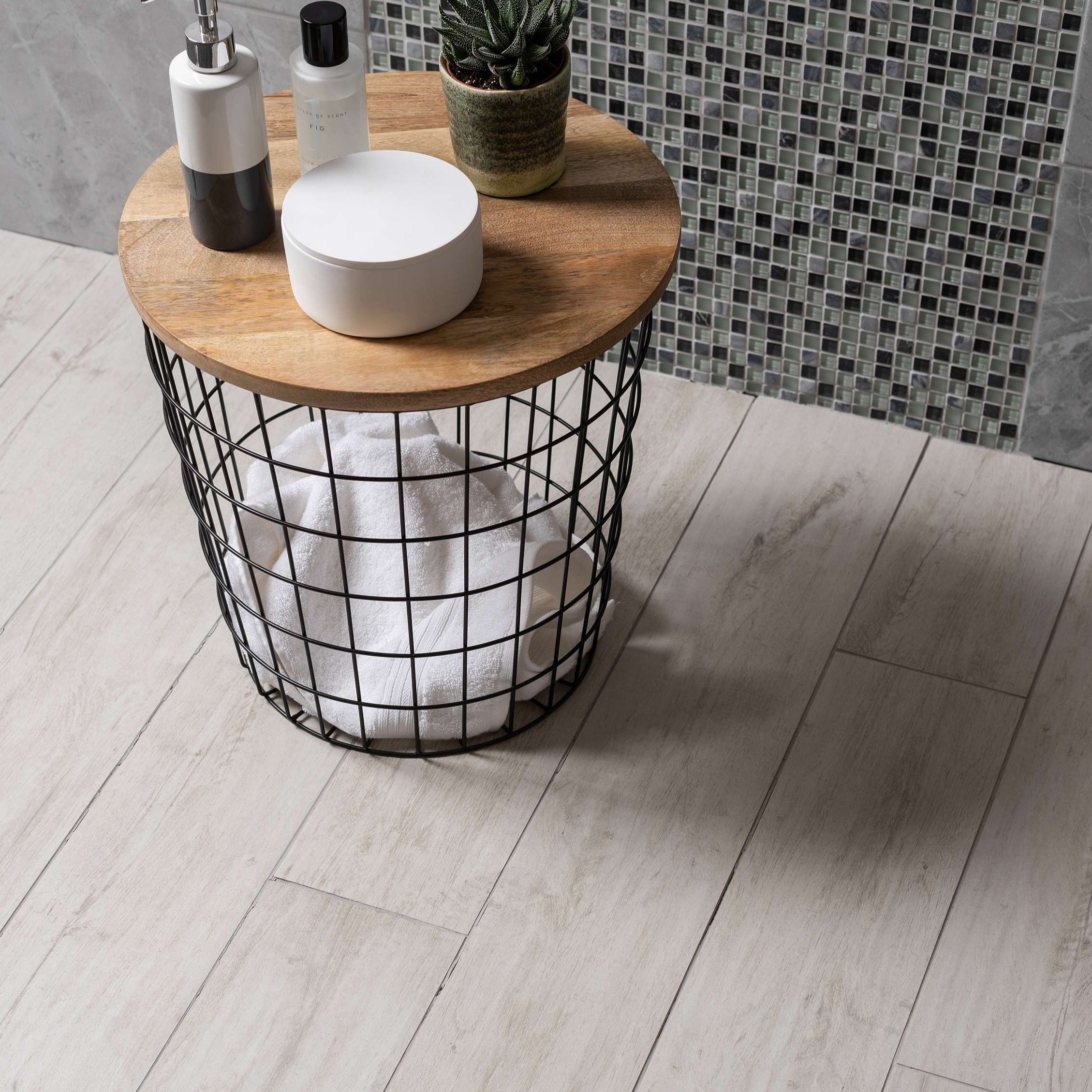 Original Style Tileworks Lignum White Natural Porcelain Wood Effect Tile 17x100cm