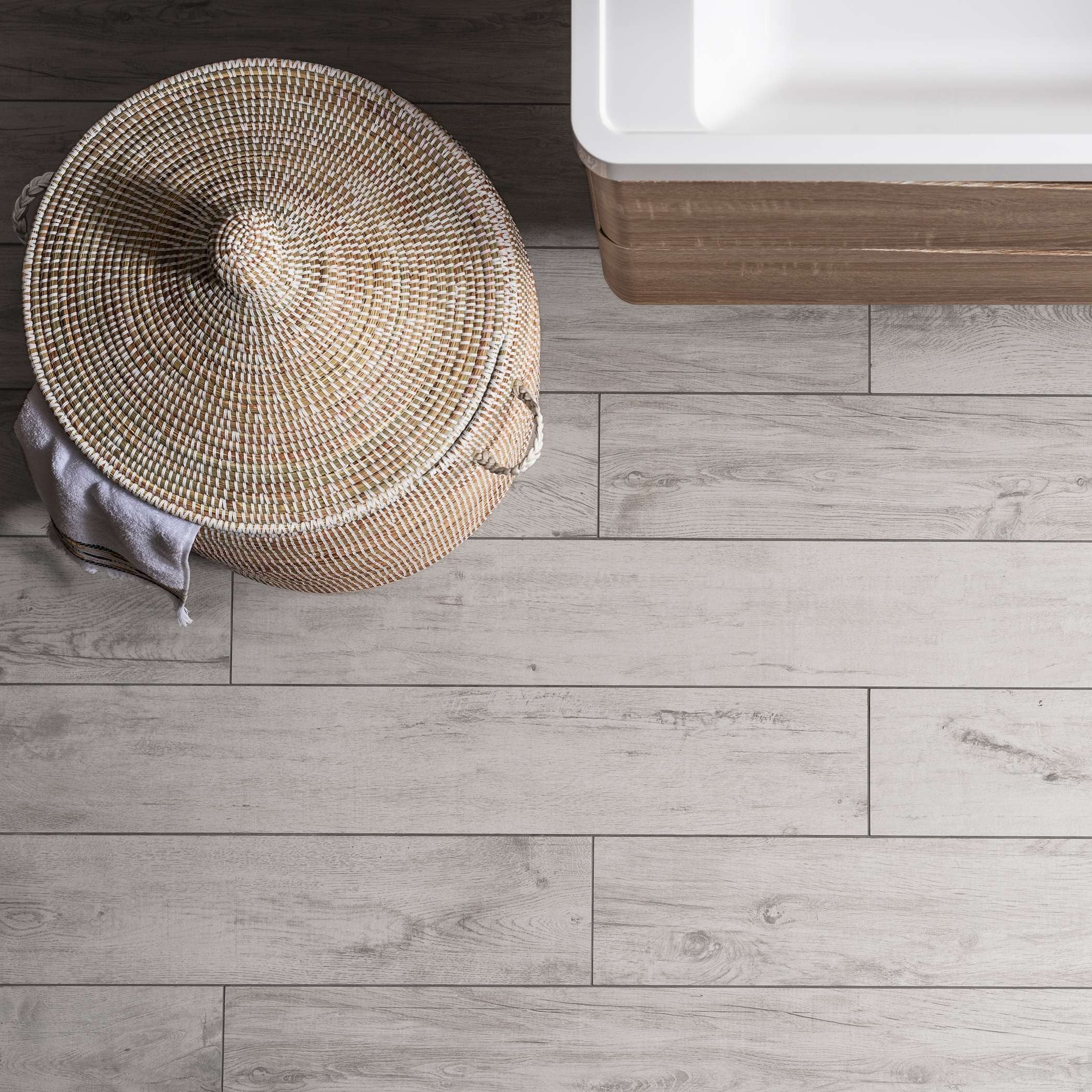 Original Style Tileworks Lignum White Natural Porcelain Wood Effect Tile 17x100cm