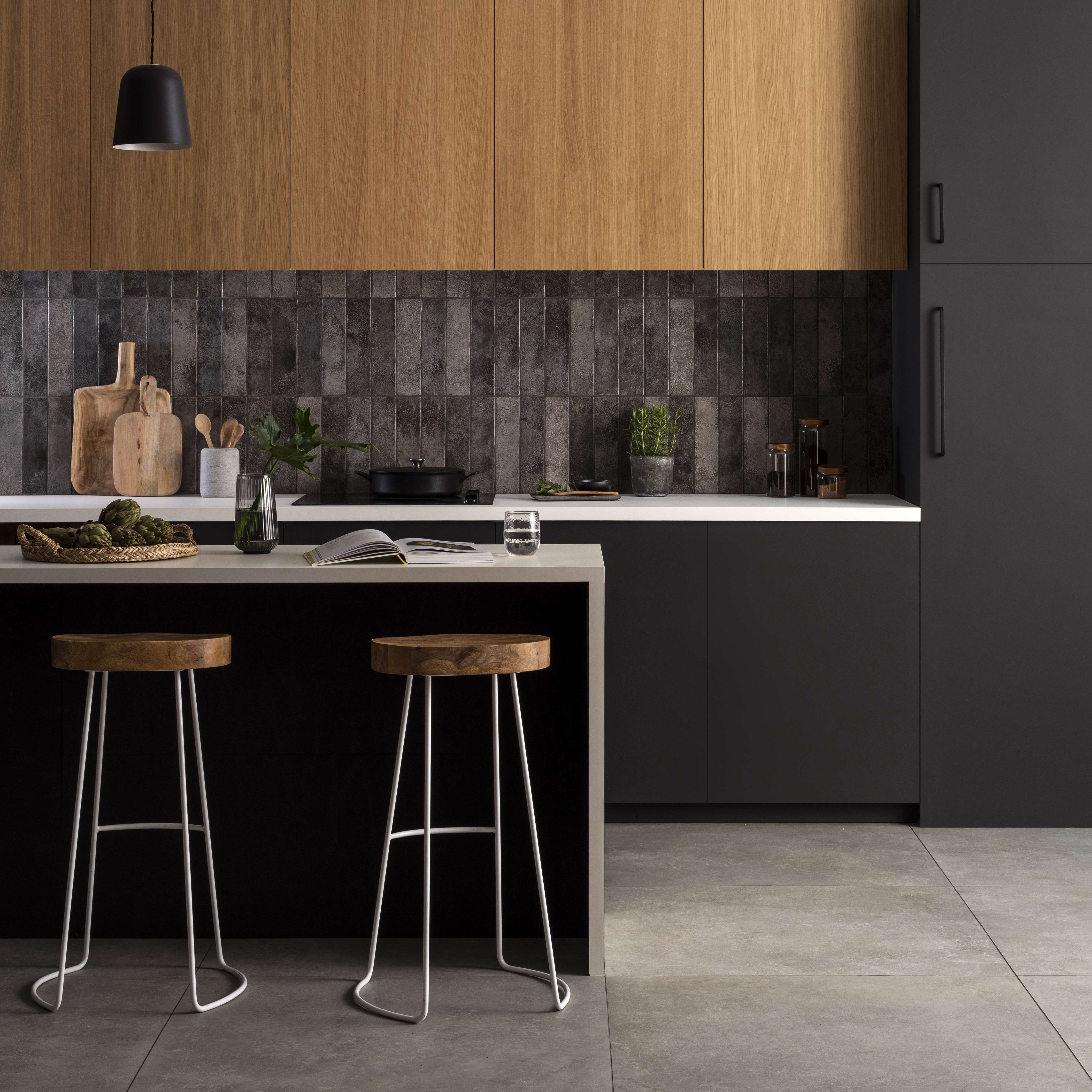 Original Style Tileworks Oken Brick Anthracite Tile 7.5x30cm