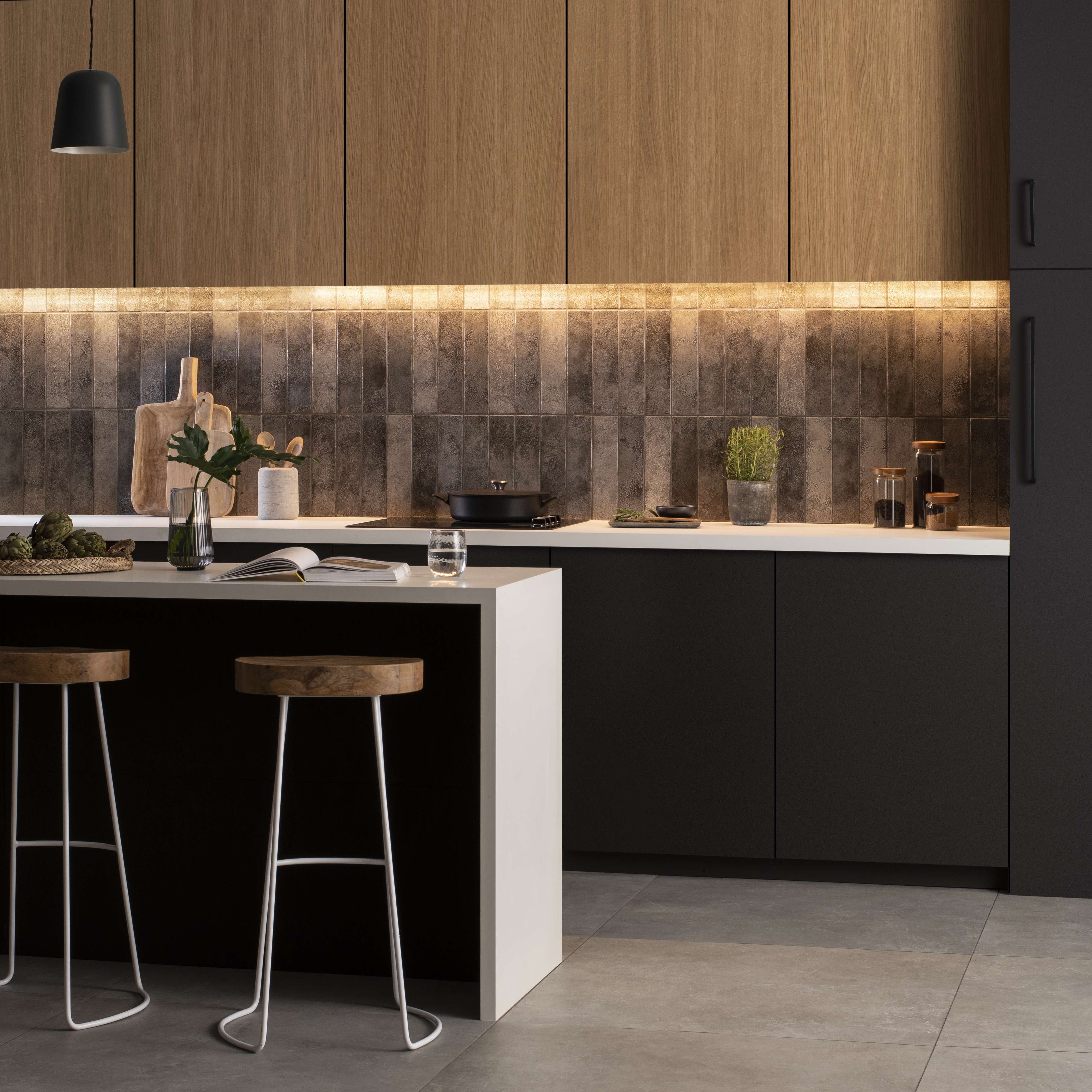 Original Style Tileworks Oken Brick Anthracite Tile 7.5x30cm