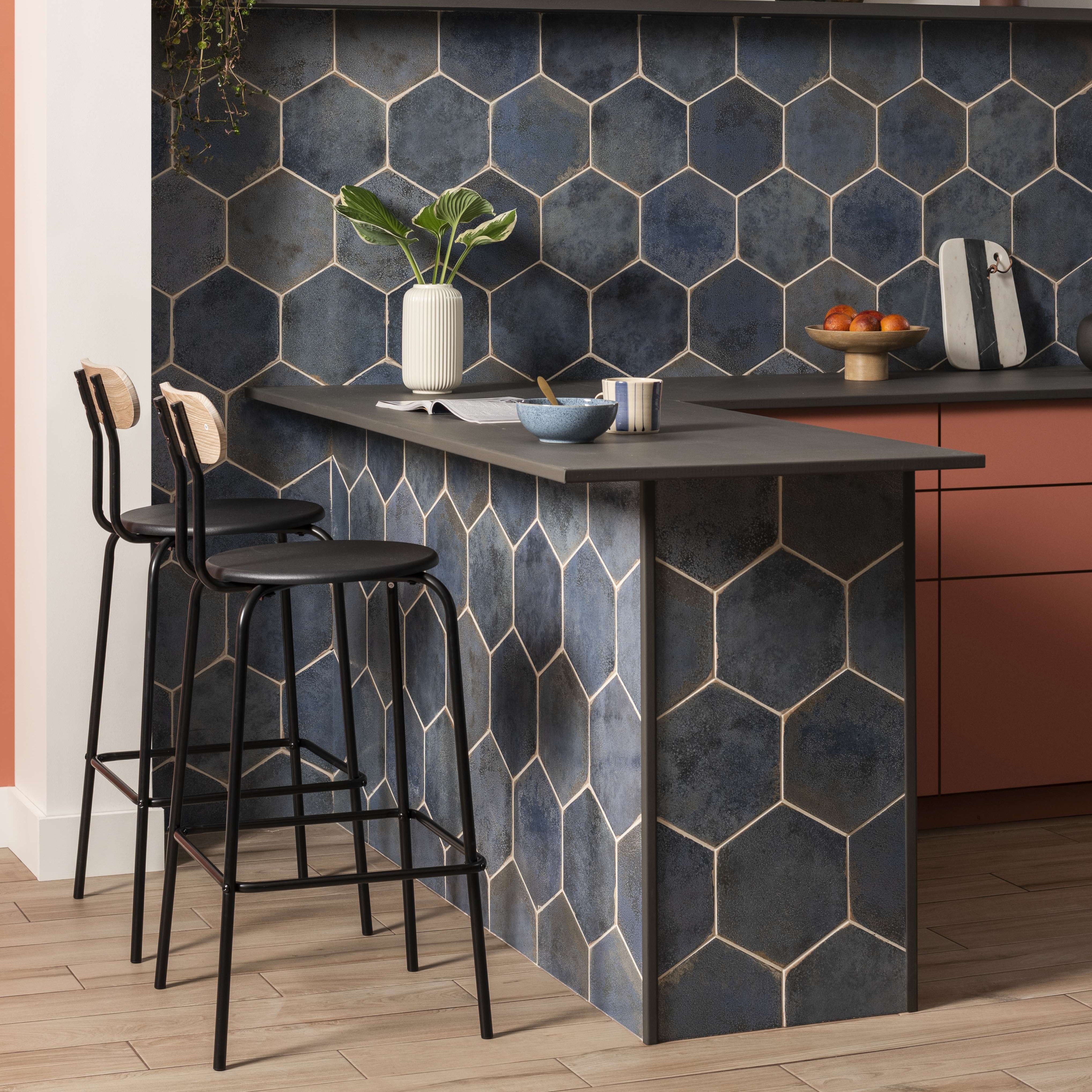 Original Style Tileworks Oken Hexagon Blue Tile 20x30cm