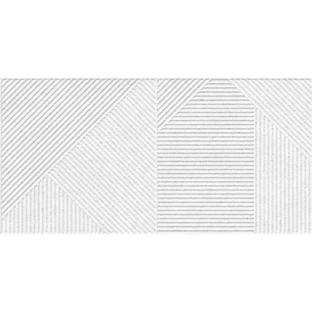 Lyric White Stone Effect Decor Wall Tile 30x60cm