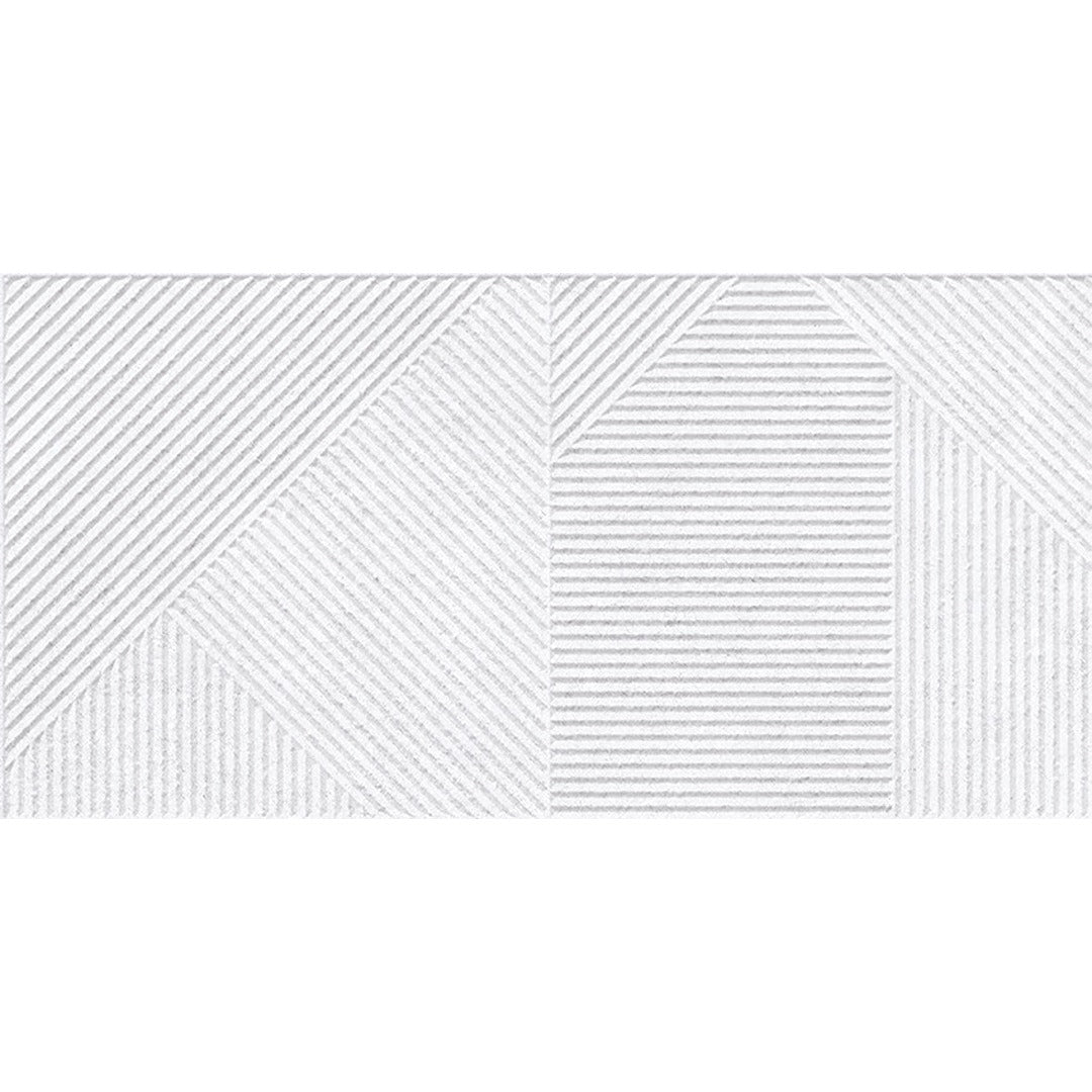 Lyric White Stone Effect Decor Wall Tile 30x60cm