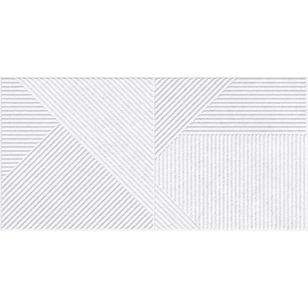 Lyric White Stone Effect Decor Wall Tile 30x60cm