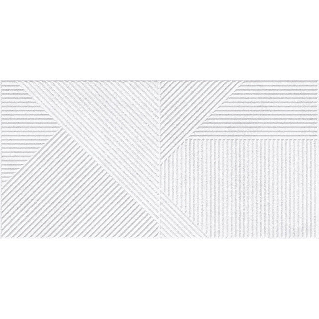 Lyric White Stone Effect Decor Wall Tile 30x60cm