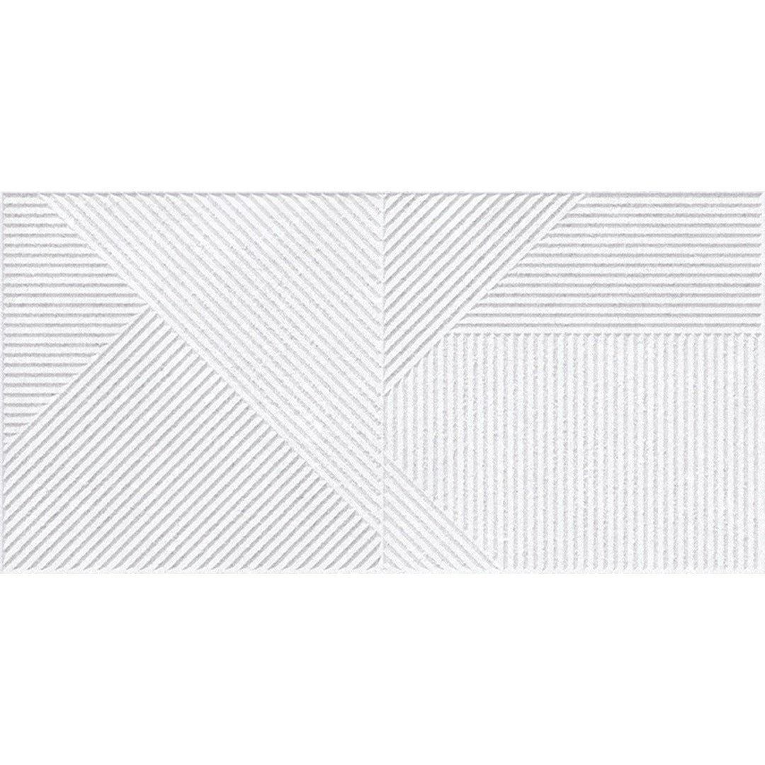 Lyric White Stone Effect Decor Wall Tile 30x60cm