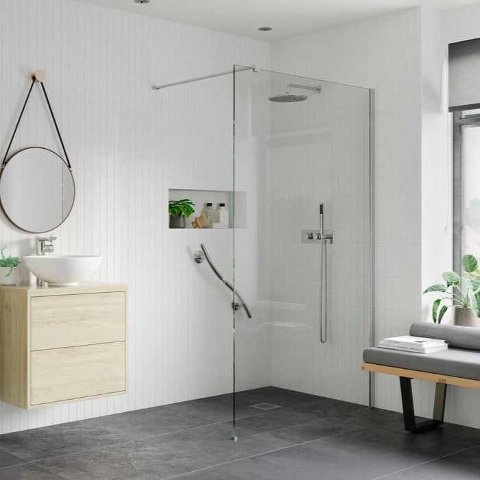 Max8plus 1000mm Wetroom Panel, Support Bar & 300mm Rotatable Panel - Chrome