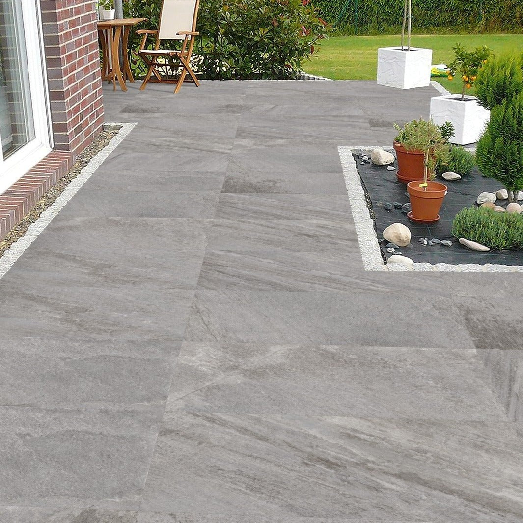 Ravenscraig Grey Outdoor Porcelain Slab Tile 60x120cm