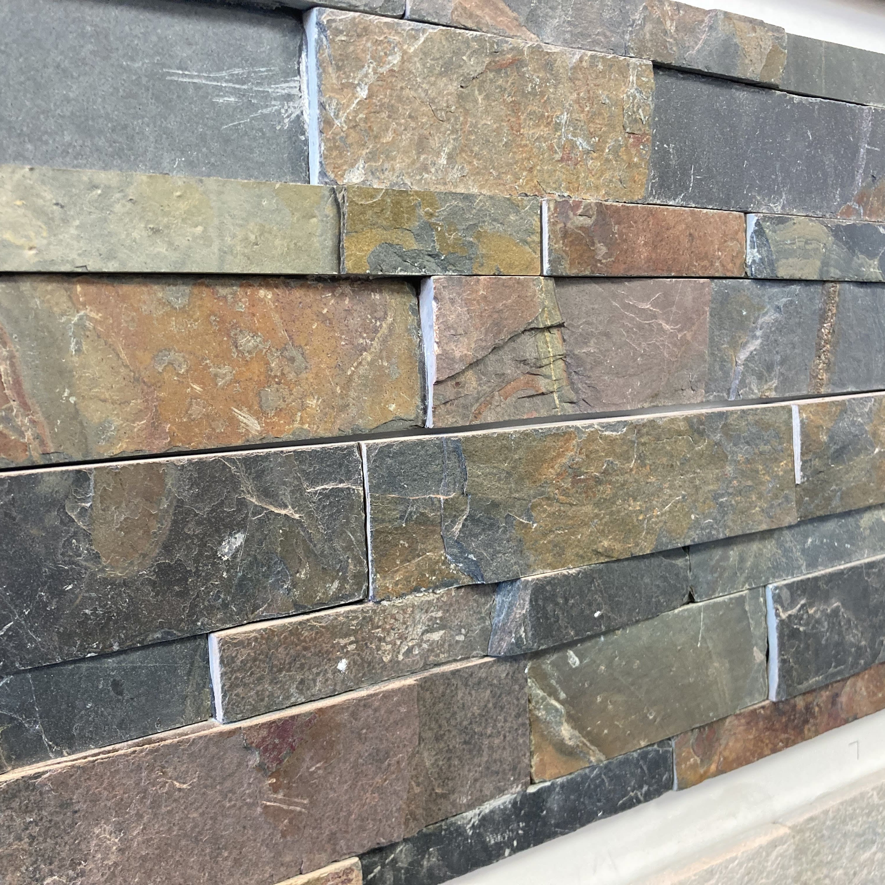 Split Face Multicolour Natural Stone Wall Cladding 15x60cm