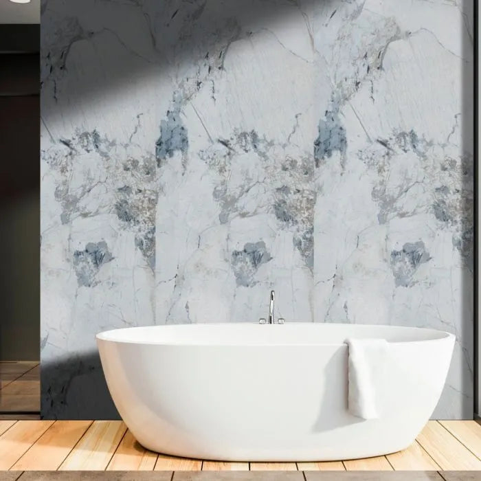 10mm Waterproof Shower Panel Crush Blue Gloss 2400x1000mm