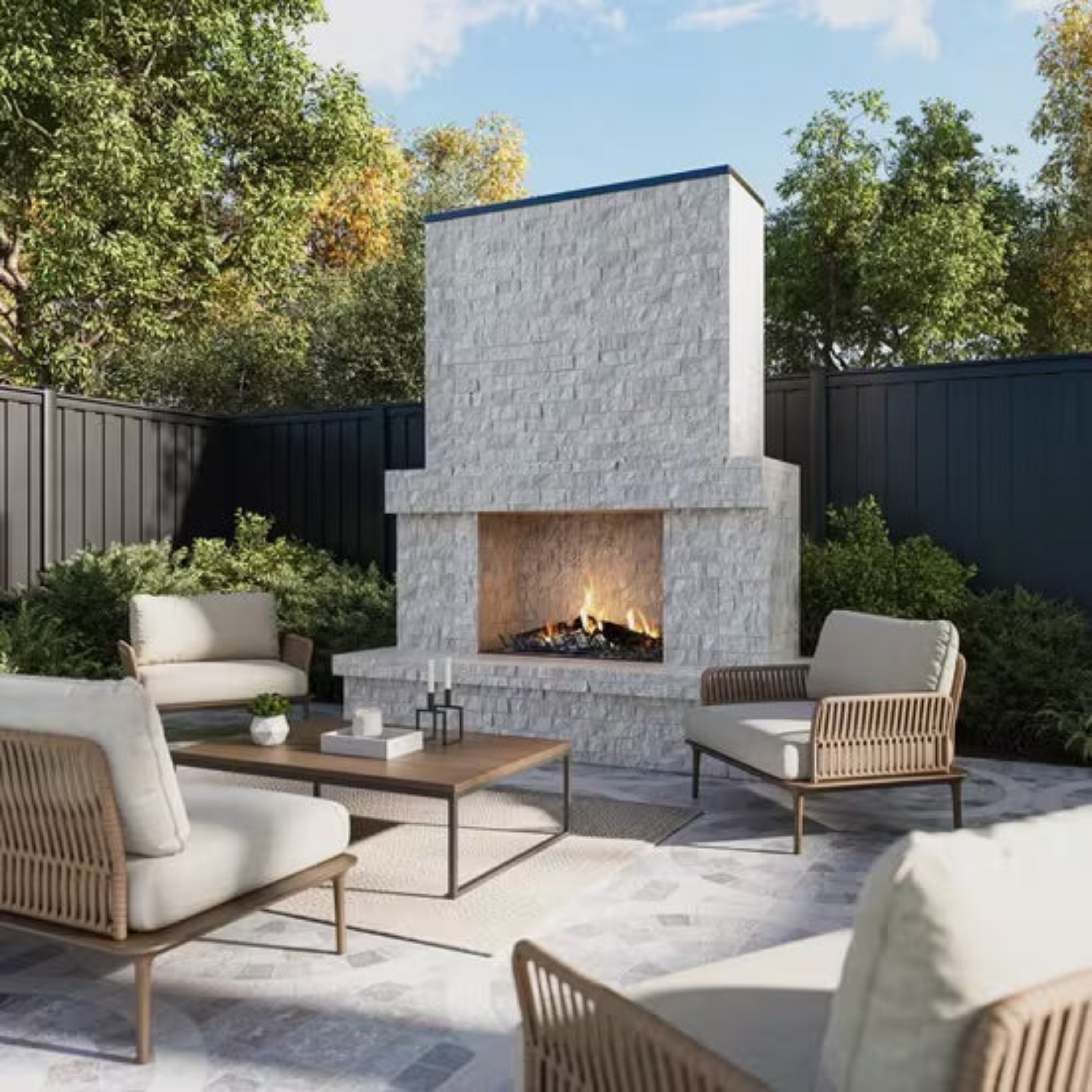 Split Face Platinum White Natural Stone Wall Cladding 15x60cm