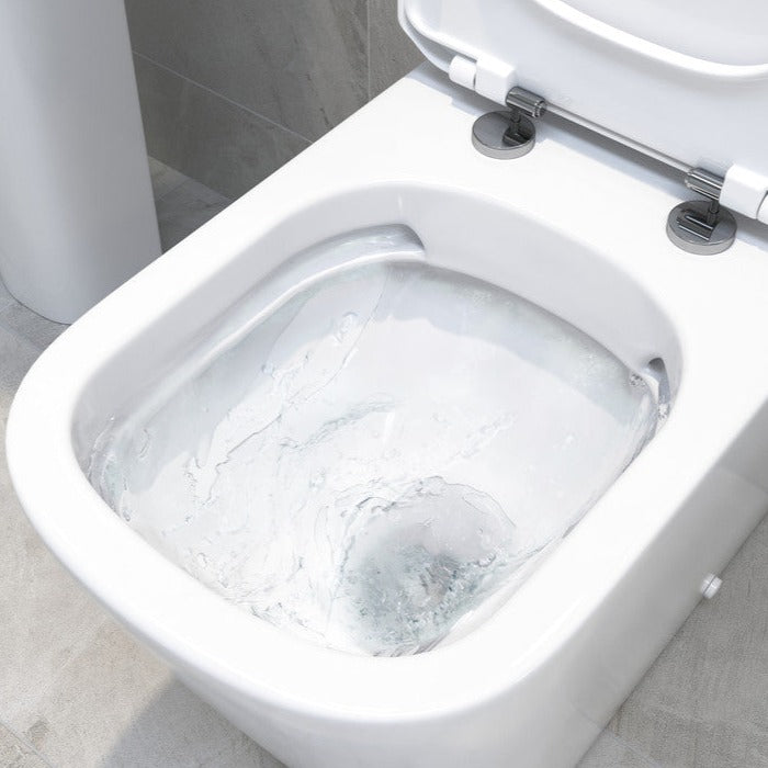 Tilly Rimless Close Coupled Comfort Height WC Fully Shrouded & Soft Close Seat