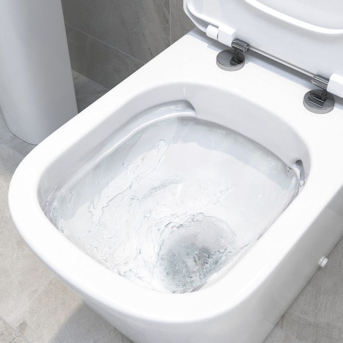 Tilly Rimless Close Coupled Open Back Comfort Height WC & Soft Close Seat