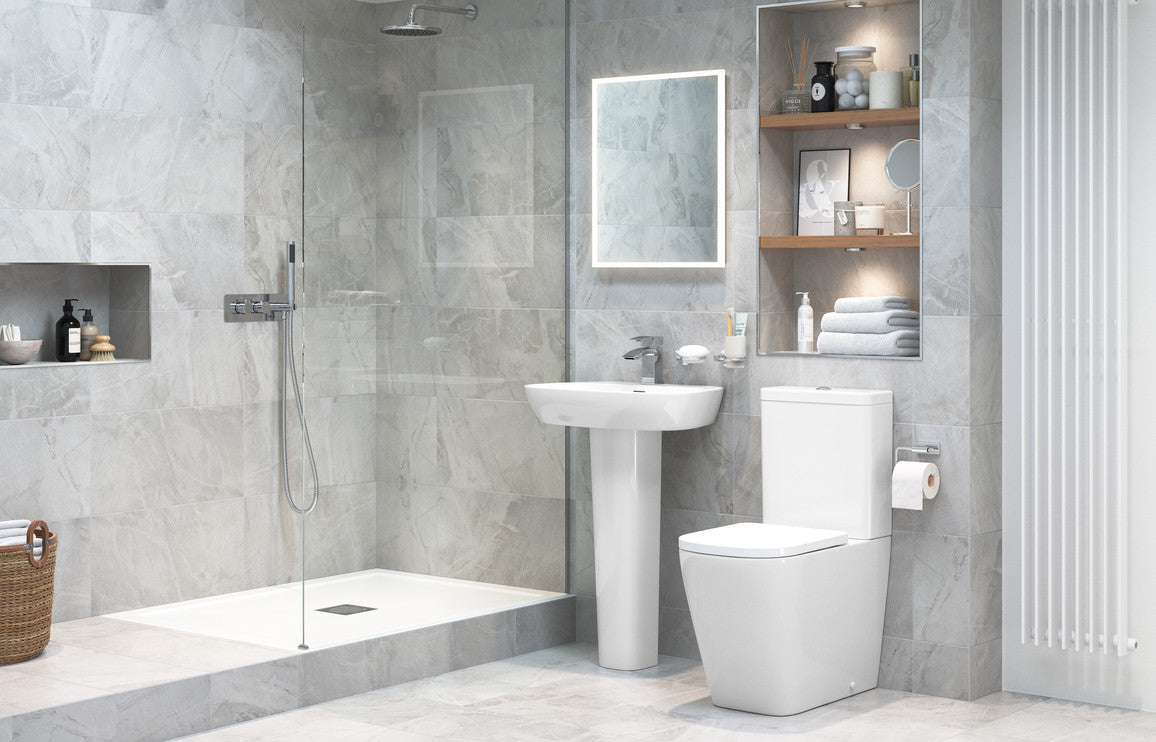 Tilly 600x400mm 1TH Basin & Semi Pedestal