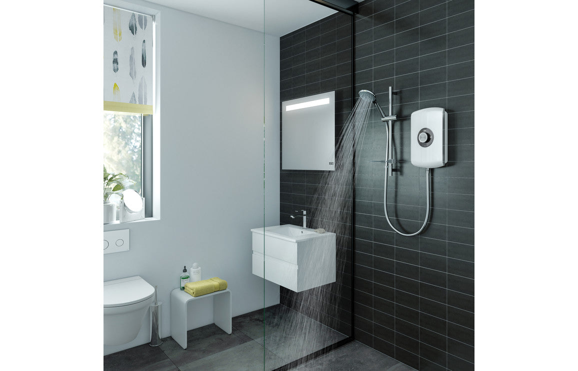 Triton Amore Electric Shower - Brushed Steel