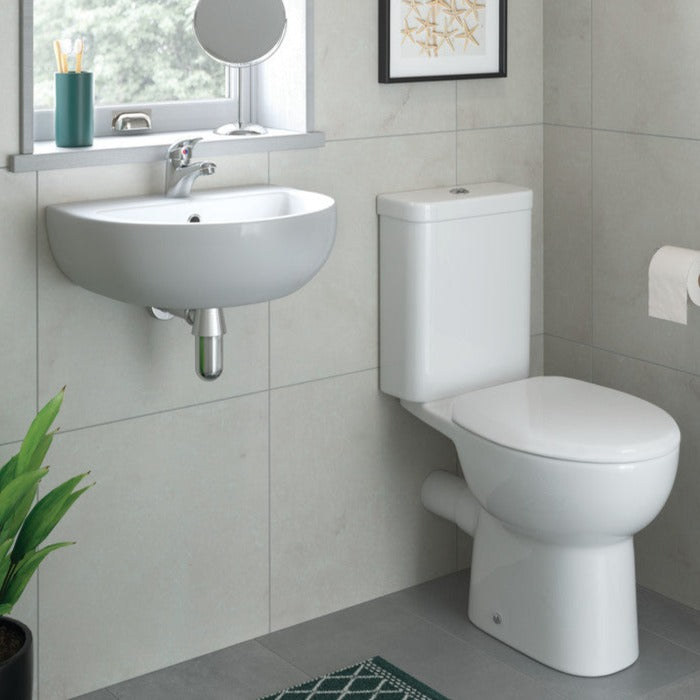 Tammy 450x400mm 1TH Basin & Semi Pedestal