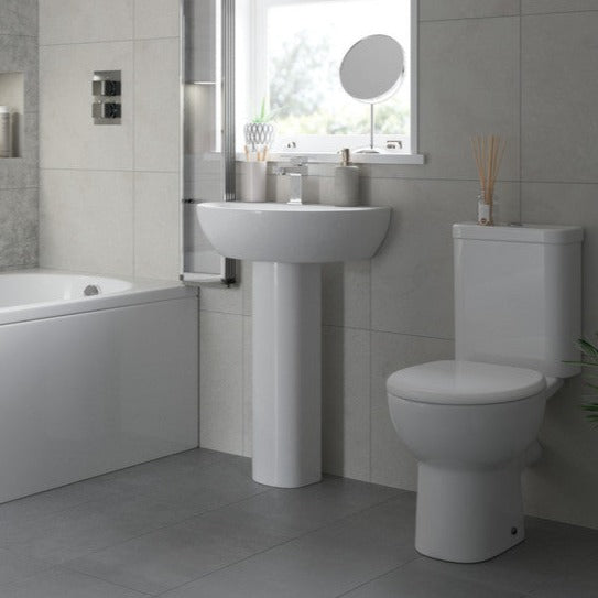 Tammy 550x400mm 1TH Basin & Semi Pedestal