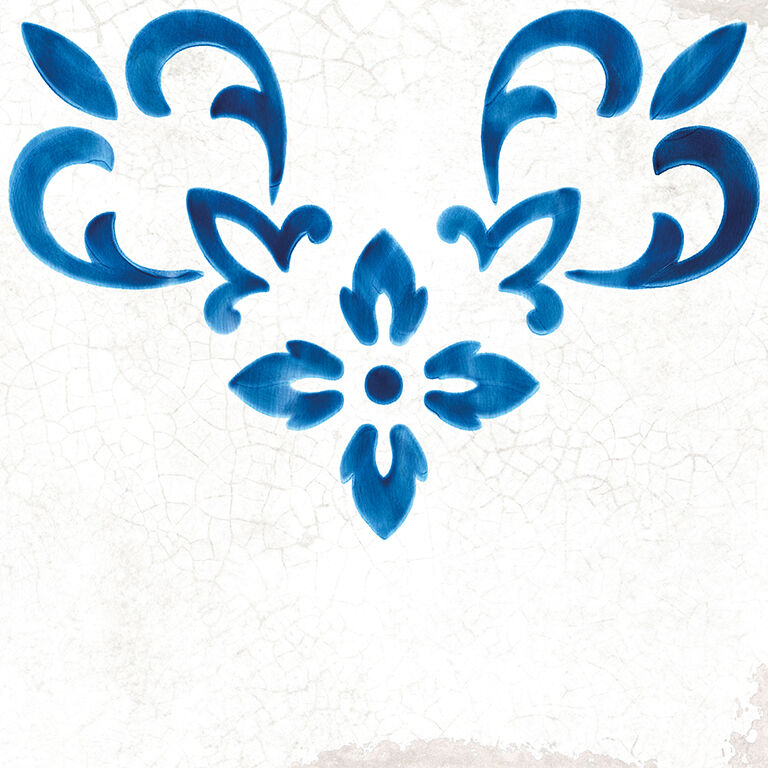 Crafted Blanc Bleu Patchwork Wall and Floor Tile 18x18cm