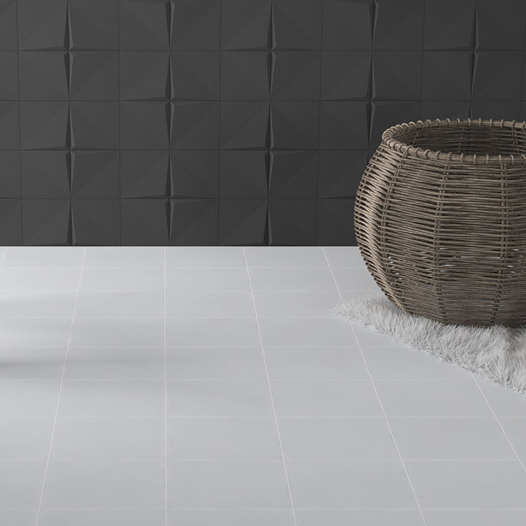 Crafted Cement Plain Off White Wall and Floor Tile 18x18cm