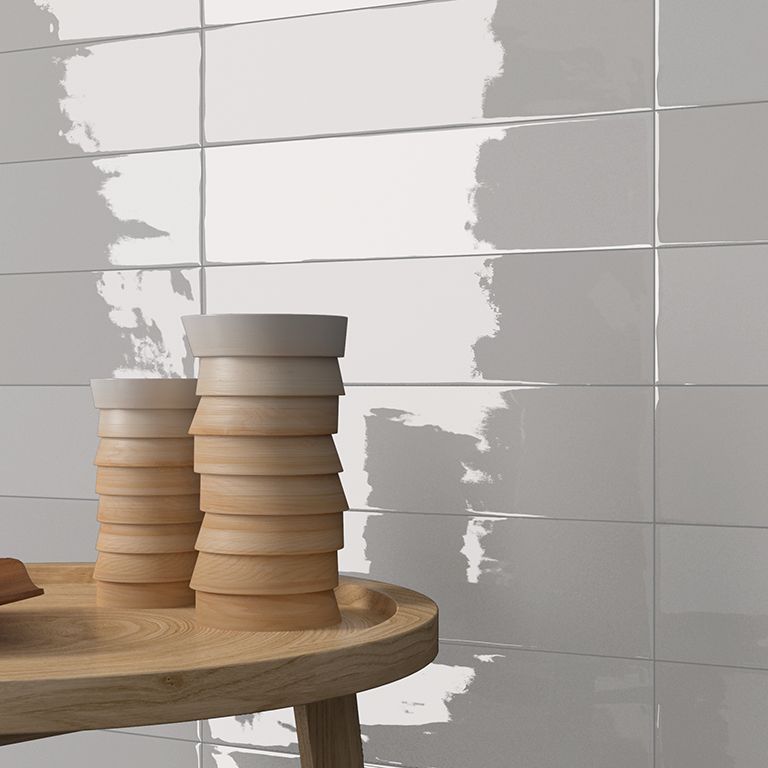 Crafted Gradient Plain Grey Ceramic Tile 7.5x30cm