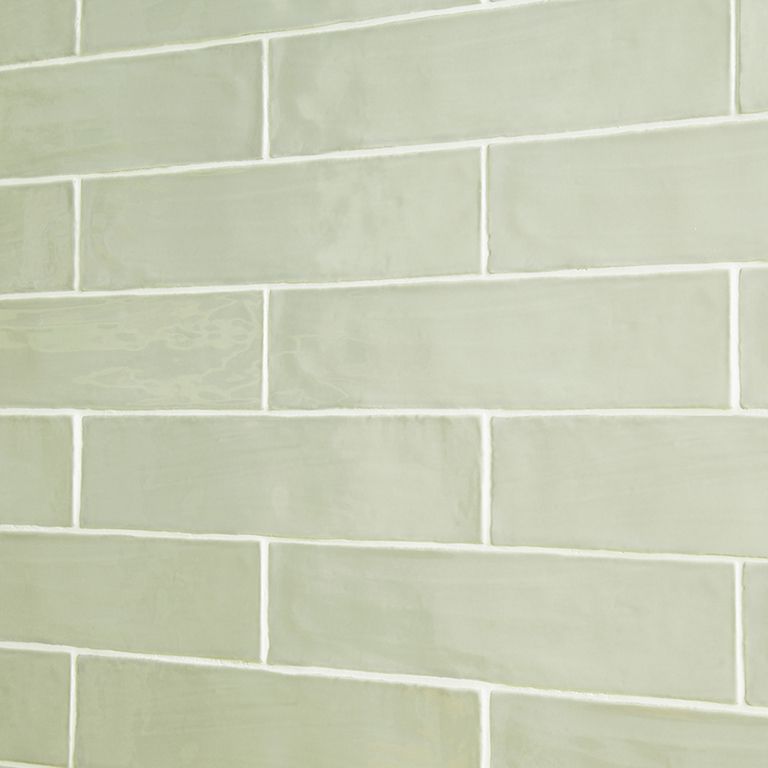 Handmade Wild Sage Ceramic Wall Tile 7.5x30cm