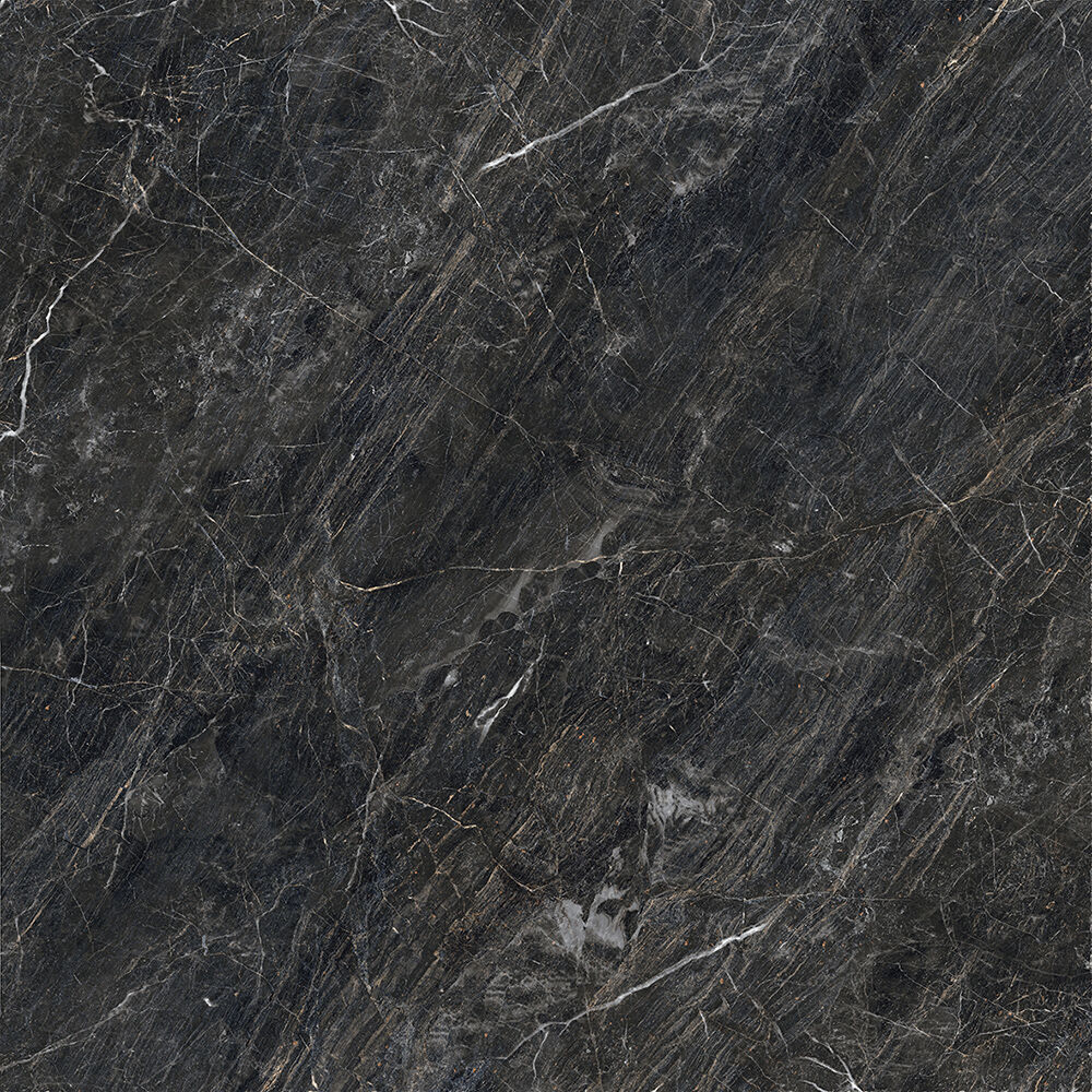 Zeus Midnight Black Glazed Porcelain Wall & Floor Tile 60x60cm