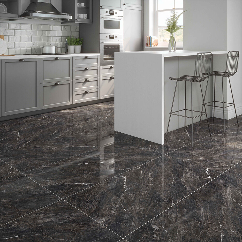 Kitchen black marble kitchen flooring