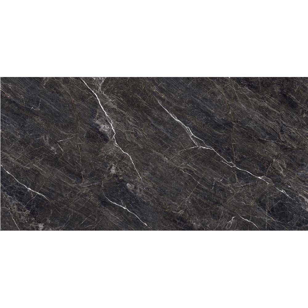 Verona Zeus Midnight Black Glazed Porcelain Wall & Floor Tile 60x120cm