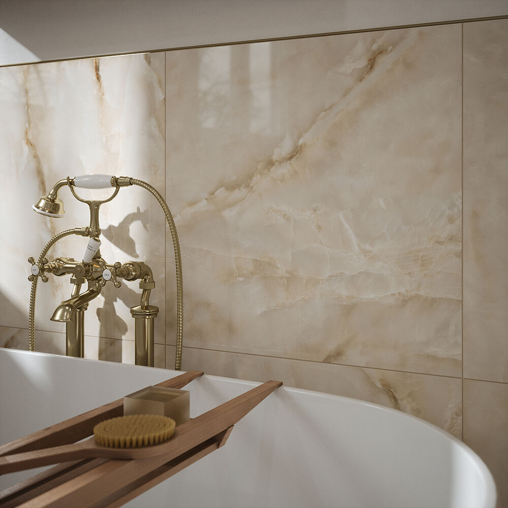Athena Pearl Porcelain Marble Effect Tile 60x60cm