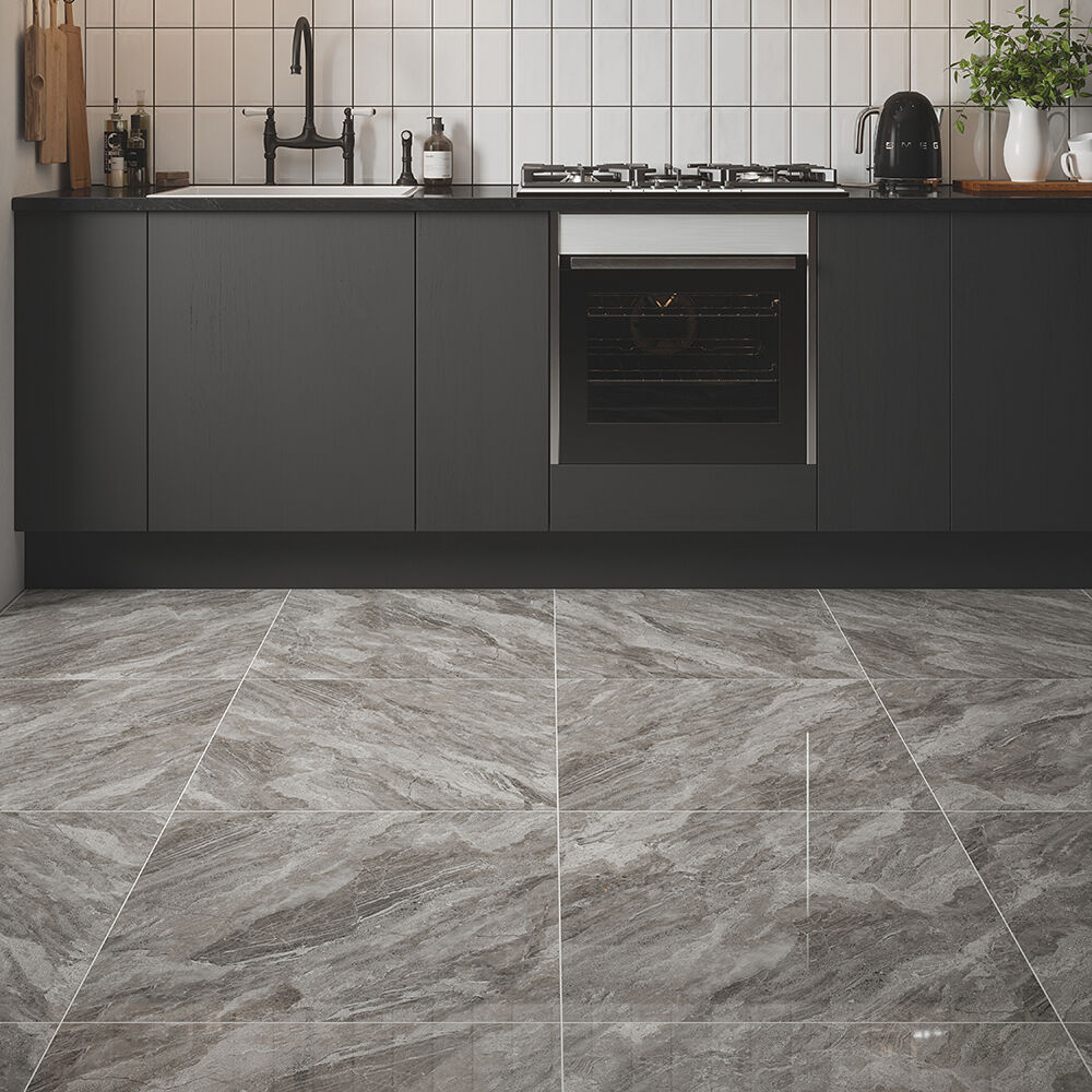 Verona Apollo Grey Glazed Porcelain Wall & Floor Tile 60x60cm