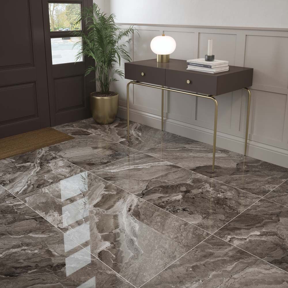 Kore Slate Grey Glazed Porcelain Wall & Floor Tile 60x120cm