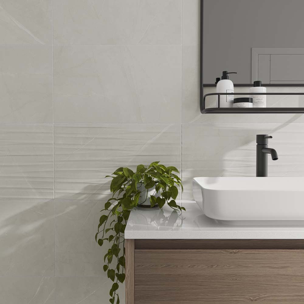 Elbert Blanco Decor Matt Ceramic Wall Tile 33x55cm