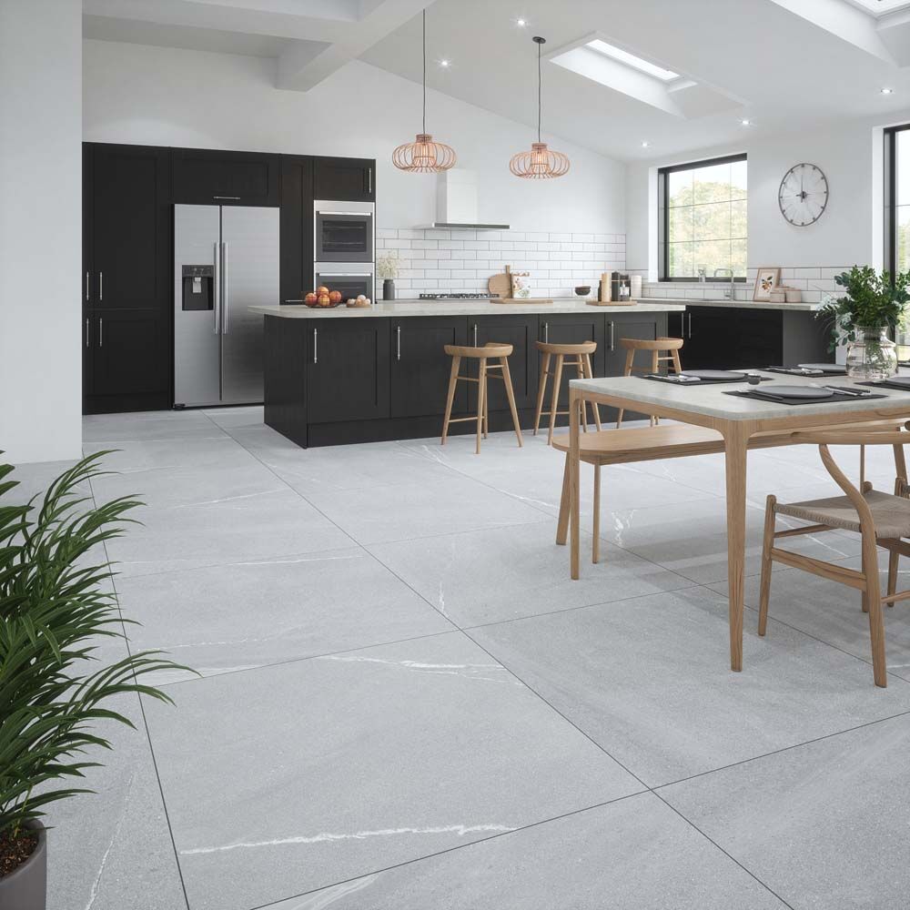 Grande Eastford Grey Matt Porcelain Wall & Floor Tile 100x100cm