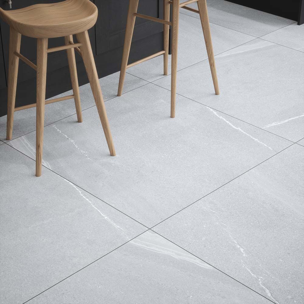 Verona Grande Eastford Grey Matt Porcelain Wall & Floor Tile 100x100cm