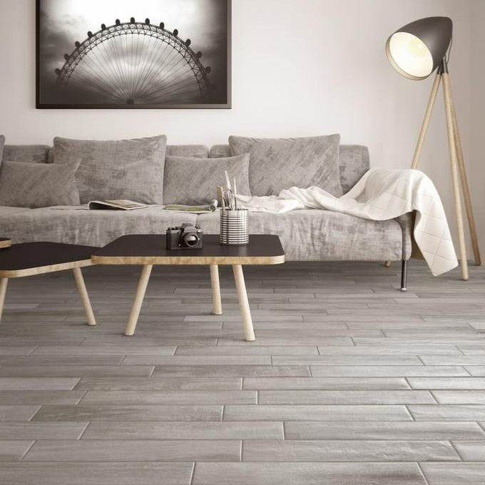 Rondine Vintage Grey Wood Effect Tile 7.5x45cm