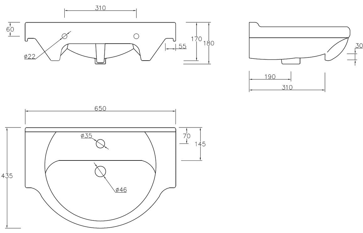 Vista Vanity Unit & Toilet Pack 650mm White Gloss