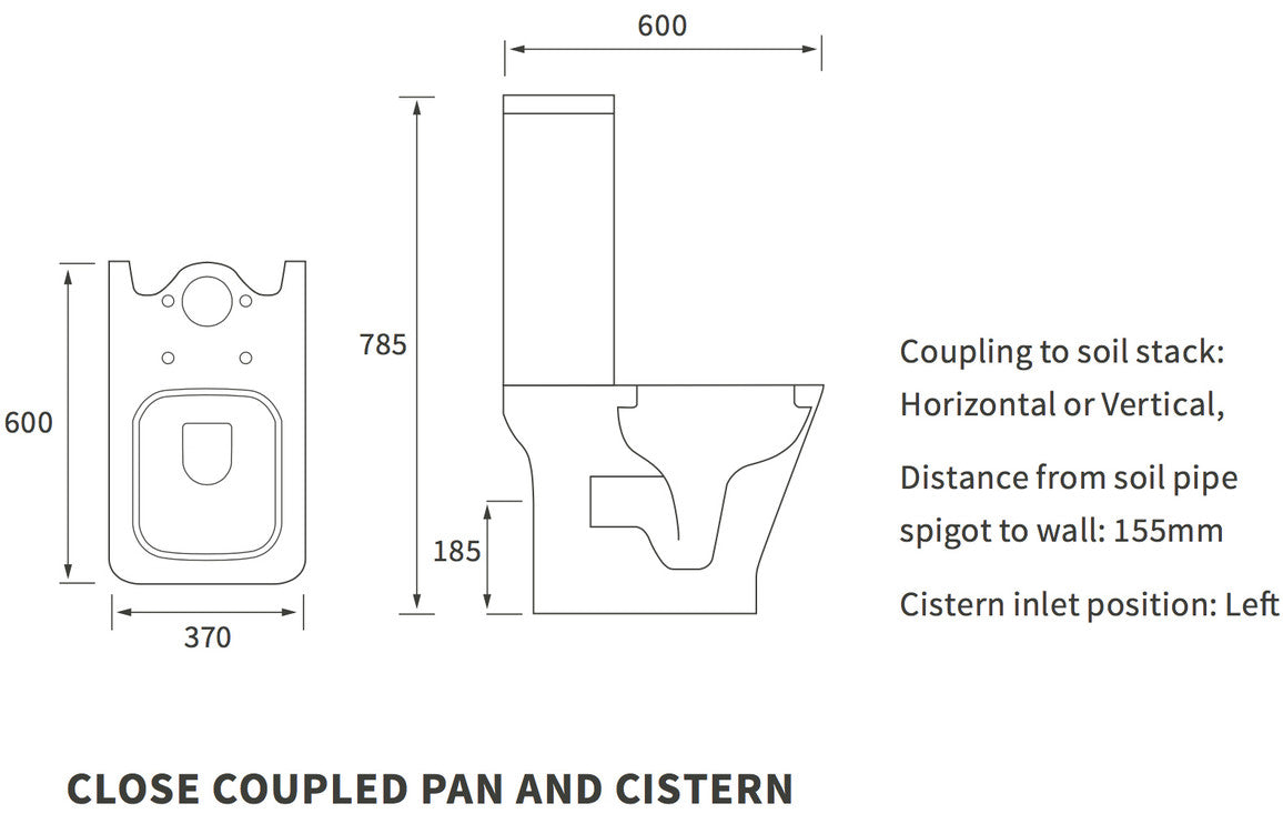 Ienna Close Coupled Open Back WC & Soft Close Seat