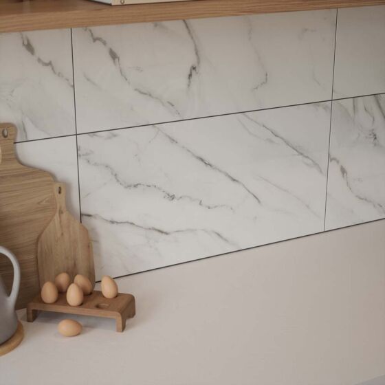 Waldorf Gloss Ceramic Wall Marble Effect Tile 30x60cm-Verona-P12876