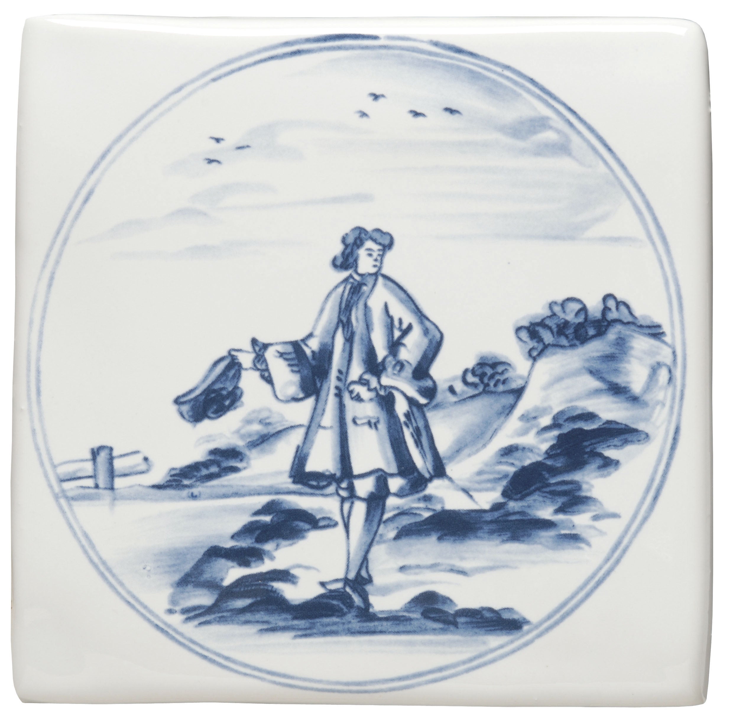 The Winchester Tile Company Classic English Delft Figures in a Landscape