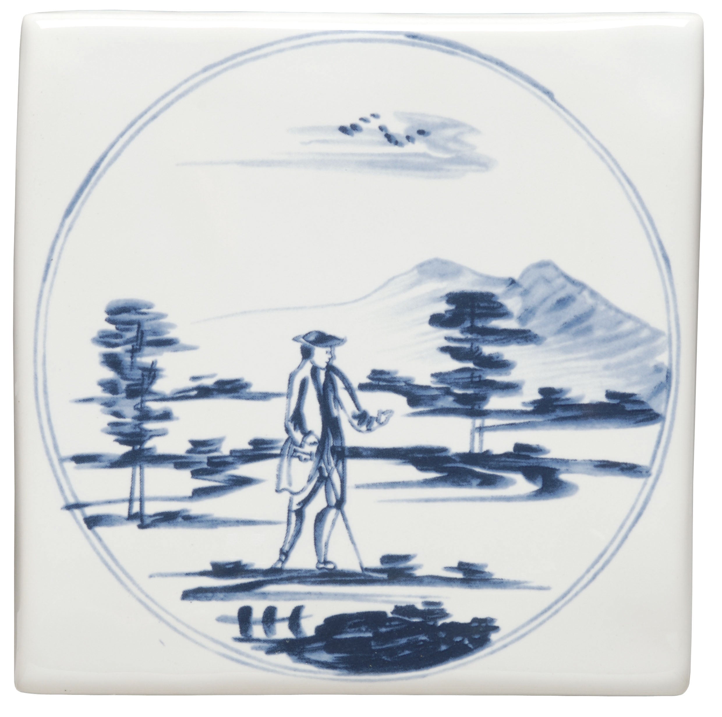 The Winchester Tile Company Classic English Delft Figures in a Landscape