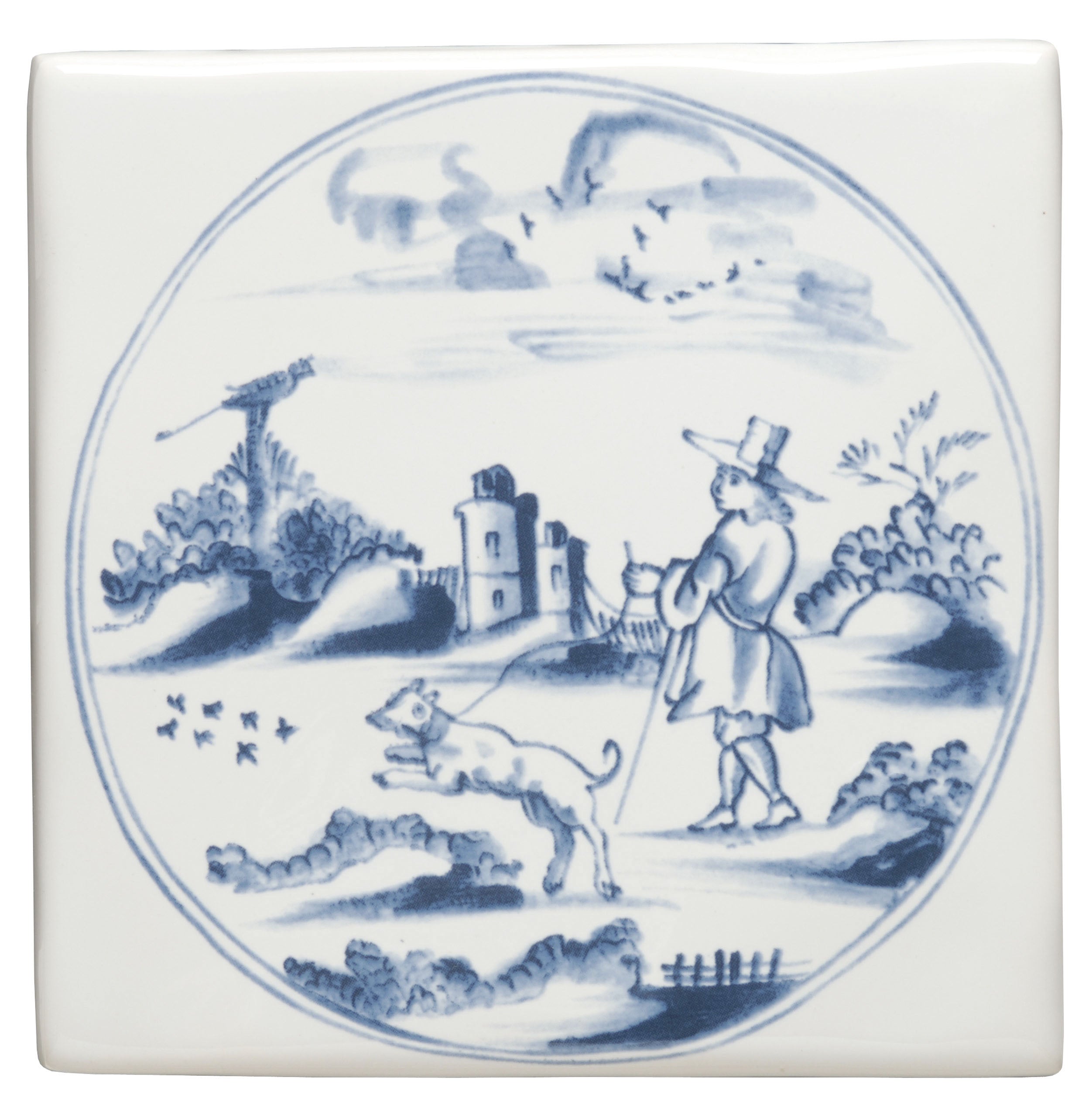 The Winchester Tile Company Classic English Delft Figures in a Landscape