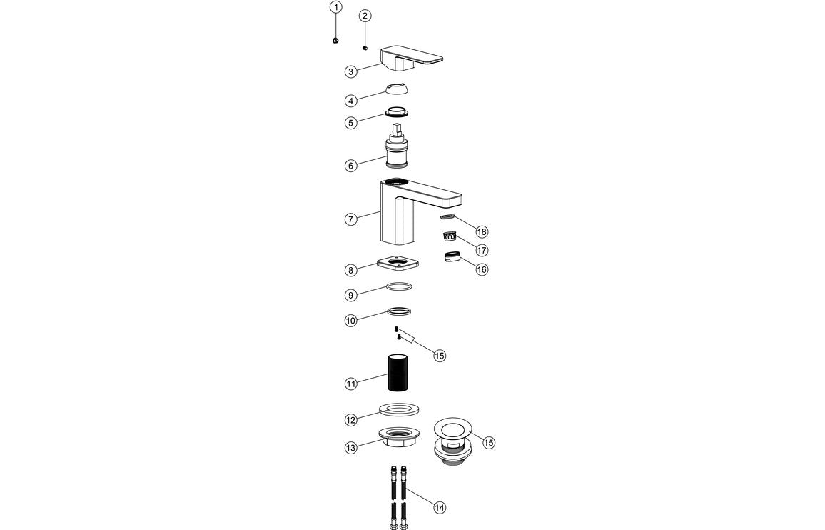 Adrio Basin Mixer & Waste - Chrome-Basin Taps-DITS1232-