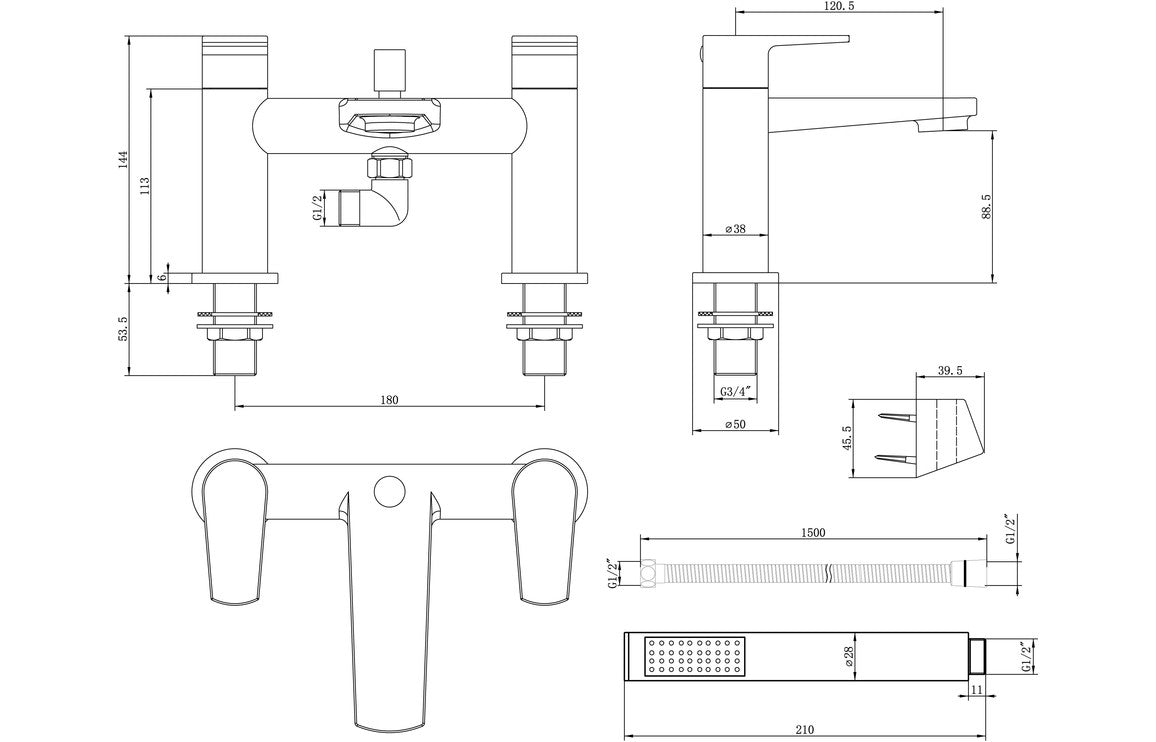 Albury Bath/Shower Mixer - Chrome-Bath Taps-CAPTA9403-