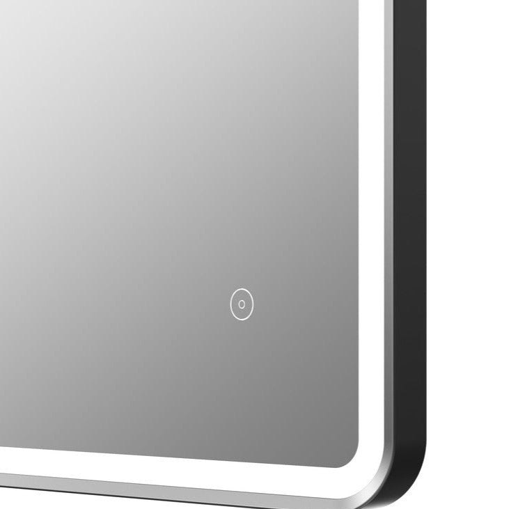 Alexandra 600mm Rectangle Front-Lit LED Mirror - Matt Black-Mirrors-DIMR0042-