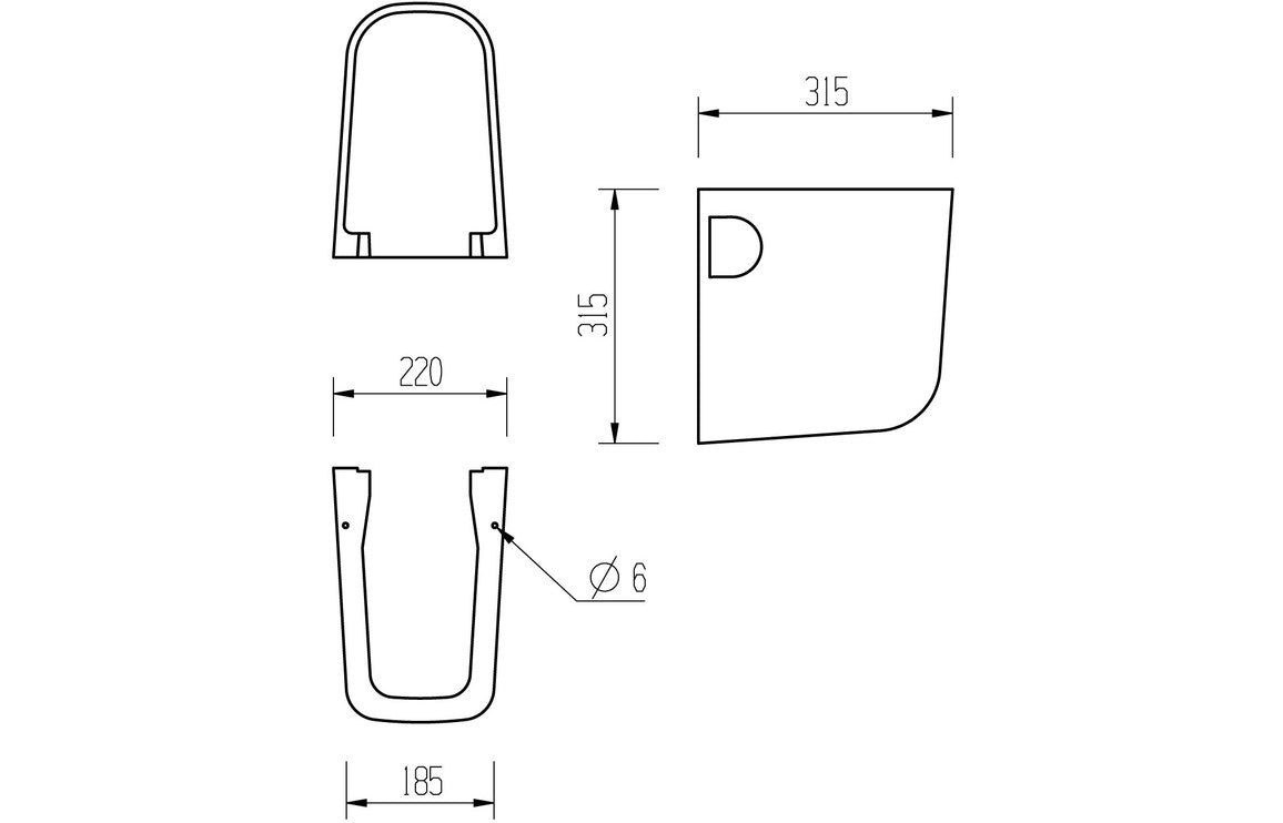 Amber 600x400mm 1TH Basin & Semi Pedestal-Basins-DIPBP1032-